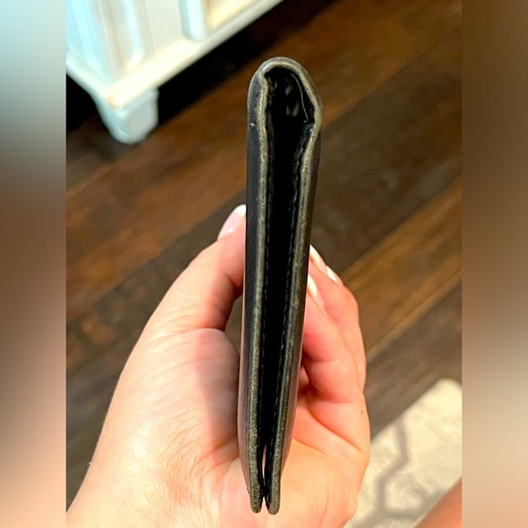 Vintage Dilana Black Leather Credit Card Case Carrier Bifold Wallet - Picture 5 of 13